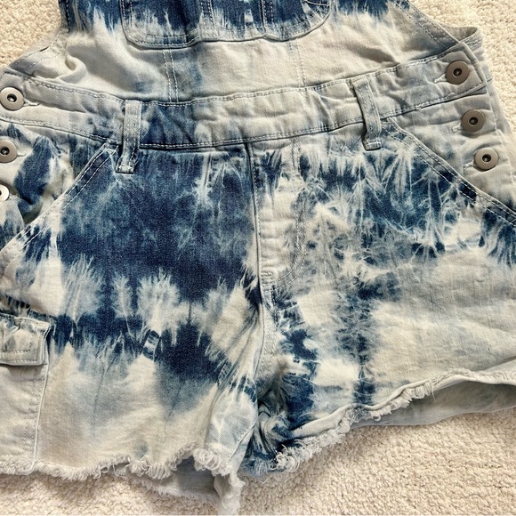 No Boundaries Blue Tie-Dye Women's Overalls - Picture 4 of 8